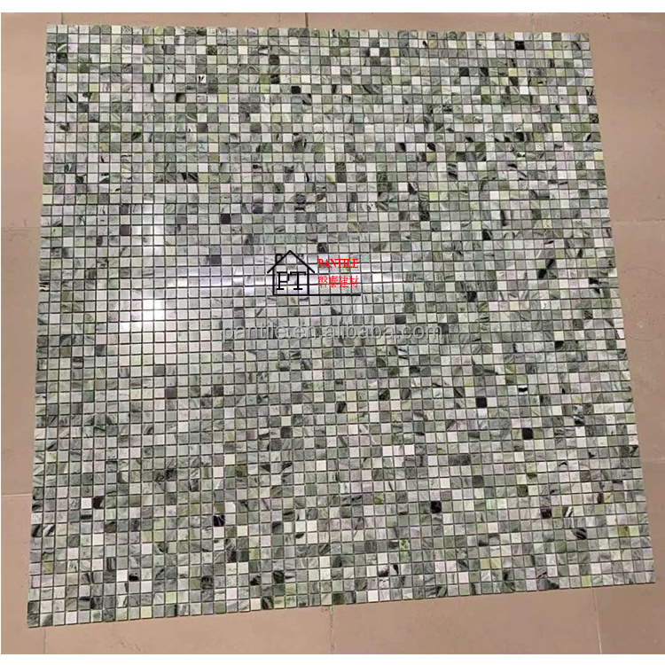 Original Green Marble Waterjet Mosaic Blue Backsplash Kitchen Decoration Floor Mosaic Tile