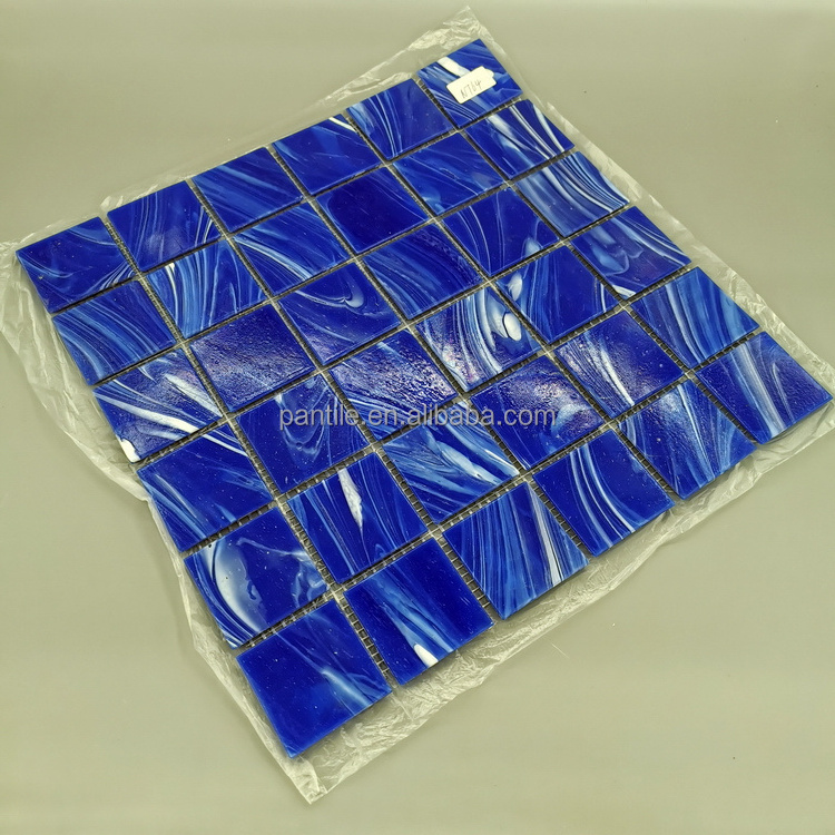 Wall Mosaics SWimming Pool Stickers Blue Glass Mosaic Tiles For Interior Wall And Floor Decoration