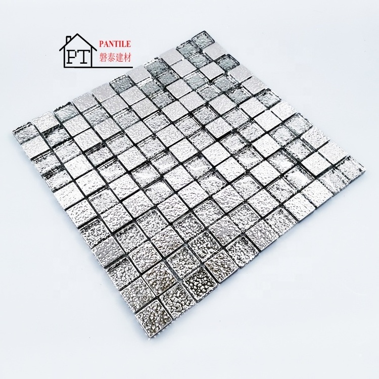 Silver Grey Backsplash Mirrors Glass Mosaics Wall Decoration Mosaic Tiles For Decorations Glass Mosaic