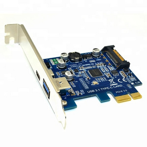 PCIe x1 to USB 3.1 converter card 2ports 10G USB 3.1 Type C USB-C Type A Port Add on Expansion Card Adapter for PC Computer