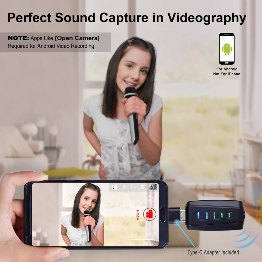 Panvotech Portable Karaoke Handheld Computer UHF Professional Podcast USB Wireless Microphone for Mobile Phone