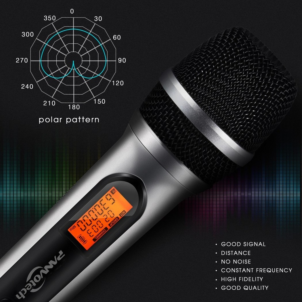 Panvotech Professional UHF Single Channel Video Recording Handheld Karaoke Wireless Mic Microphone