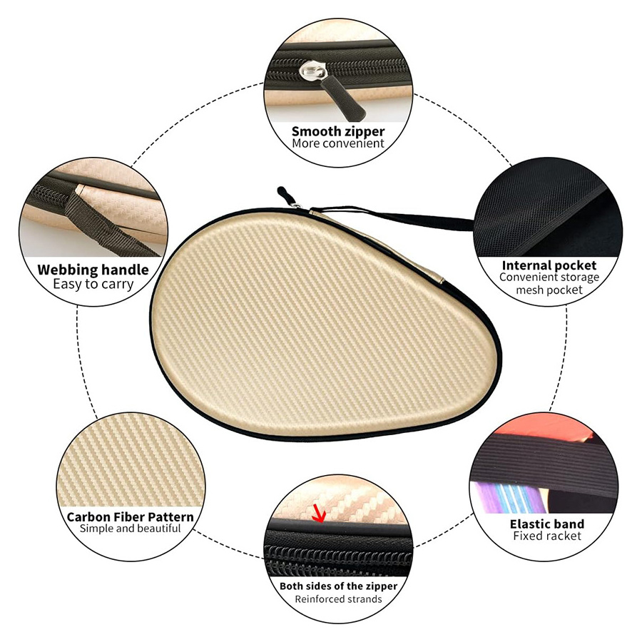 Hot Selling Custom table tennis racket bag Waterproof High quality Table Tennis Rackets Protective Cover