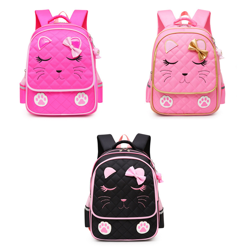 Custom Bags school girls large capacity comfortable durable cartoon primary lovely Cat style School bags backpack