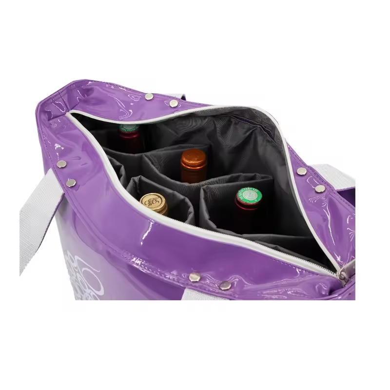 Wine handbag  High Quality PU Portable 6 bottle Wine Carrier for Beach Travel Picnic Tote Wine cooler bag