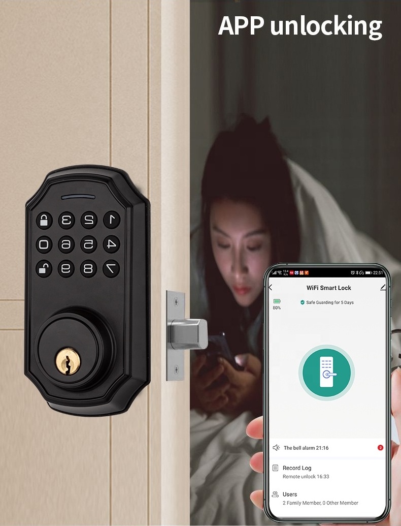 Security Deadbolt Locks Keypad Digital Front Lock Electronic Smart Door Lock