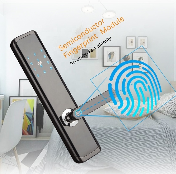 Keyless automatic door lock fingerprint biometric lock 6068 mortise WiFi APP access