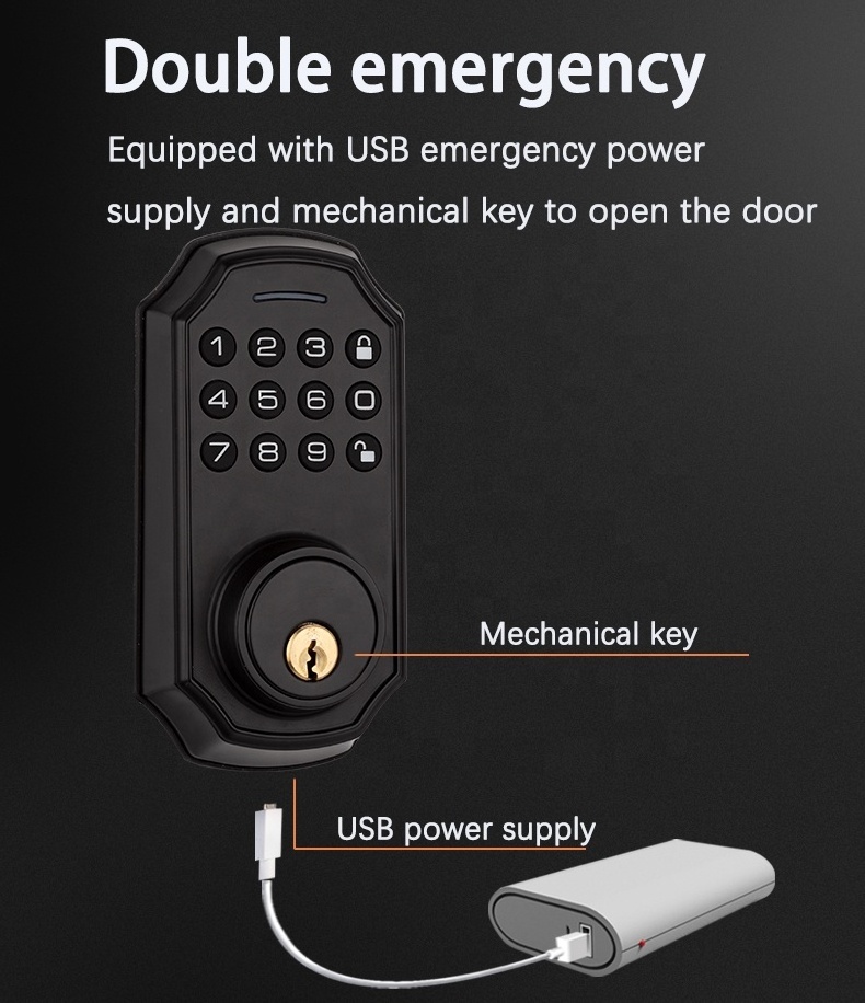 Security Deadbolt Locks Keypad Digital Front Lock Electronic Smart Door Lock