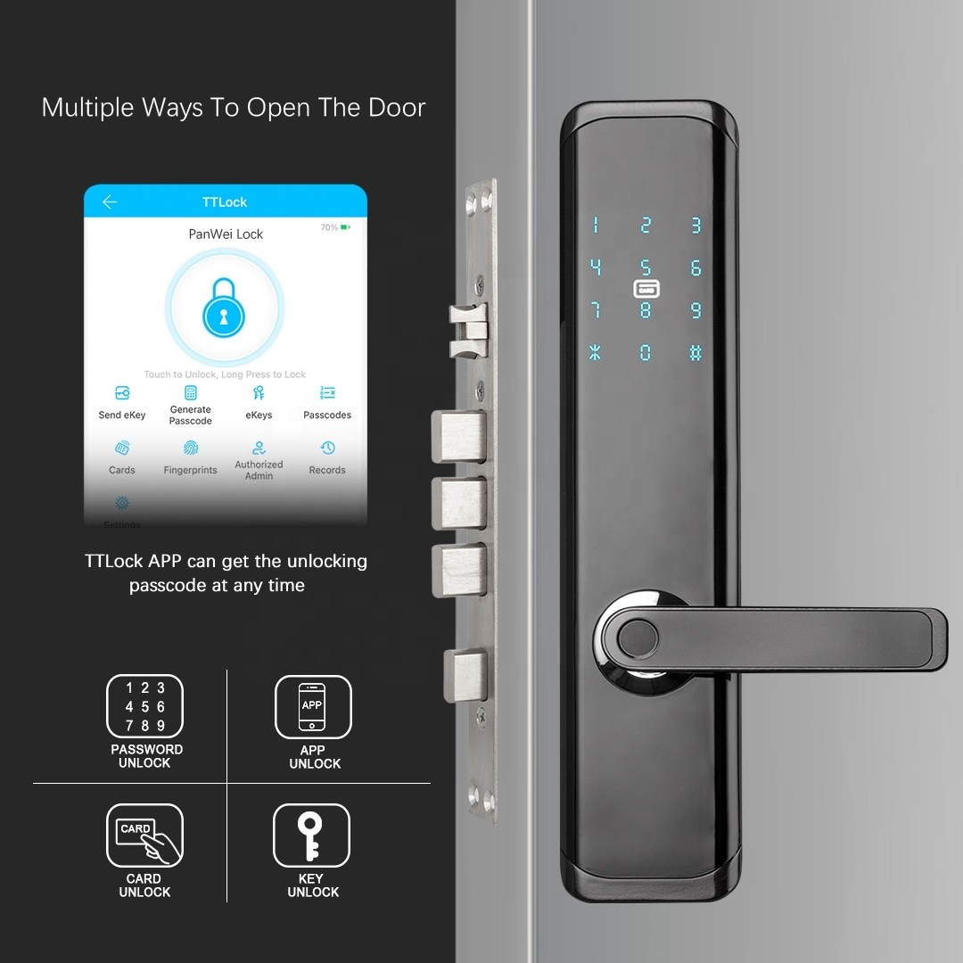 Keyless automatic door lock fingerprint biometric lock 6068 mortise WiFi APP access