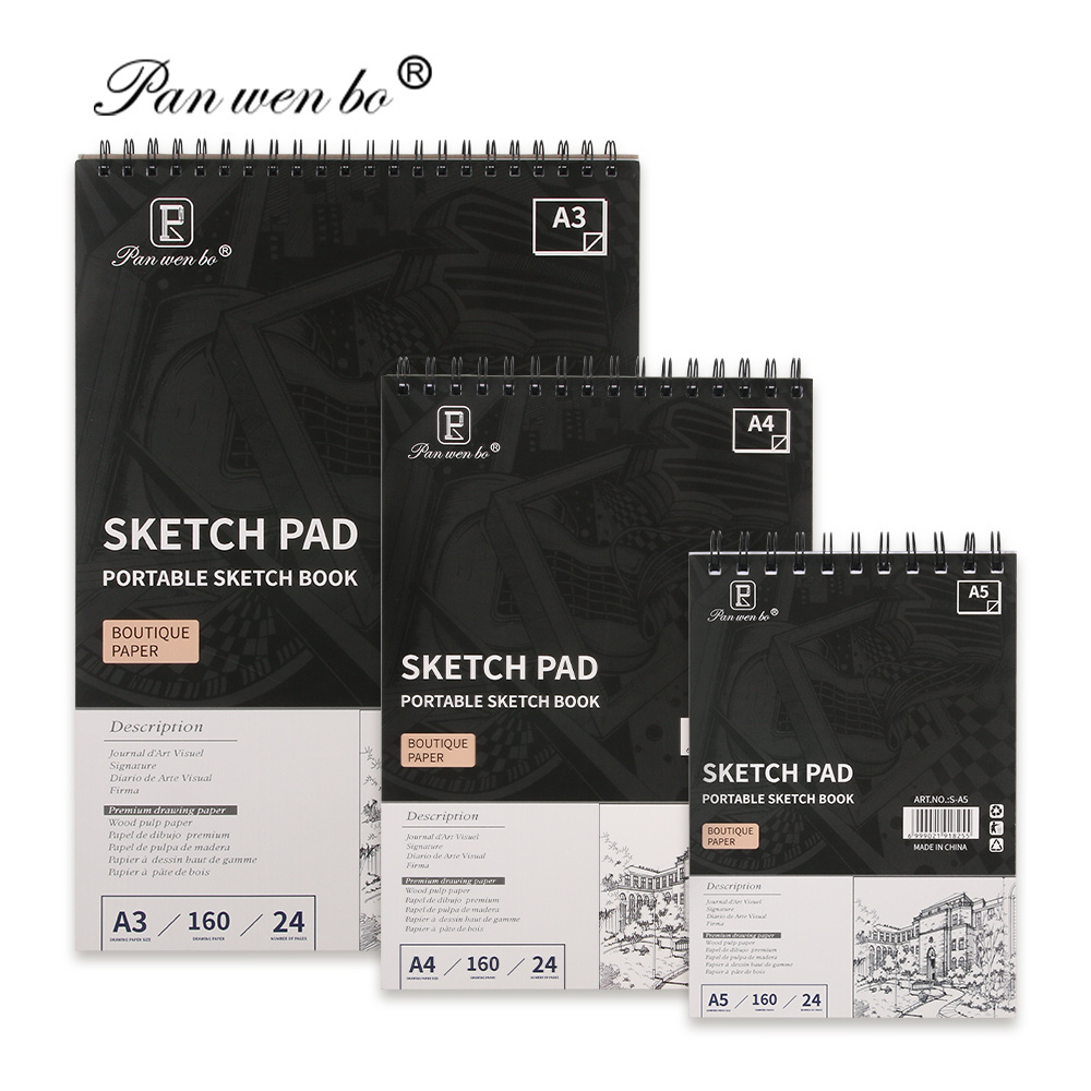 Factory Custom Artist Painting Sketch Pad Drawing 24 Sheets A3 A4 A5 Size Sketch Book Drawing Paper Sketch Pad