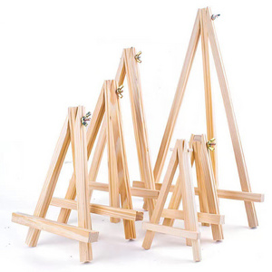 Drawing Table Trapezoidal Triangle Oil Painting Artwork Display Wooden Easel Stand Tabletop Mini Easel Wooden Easel