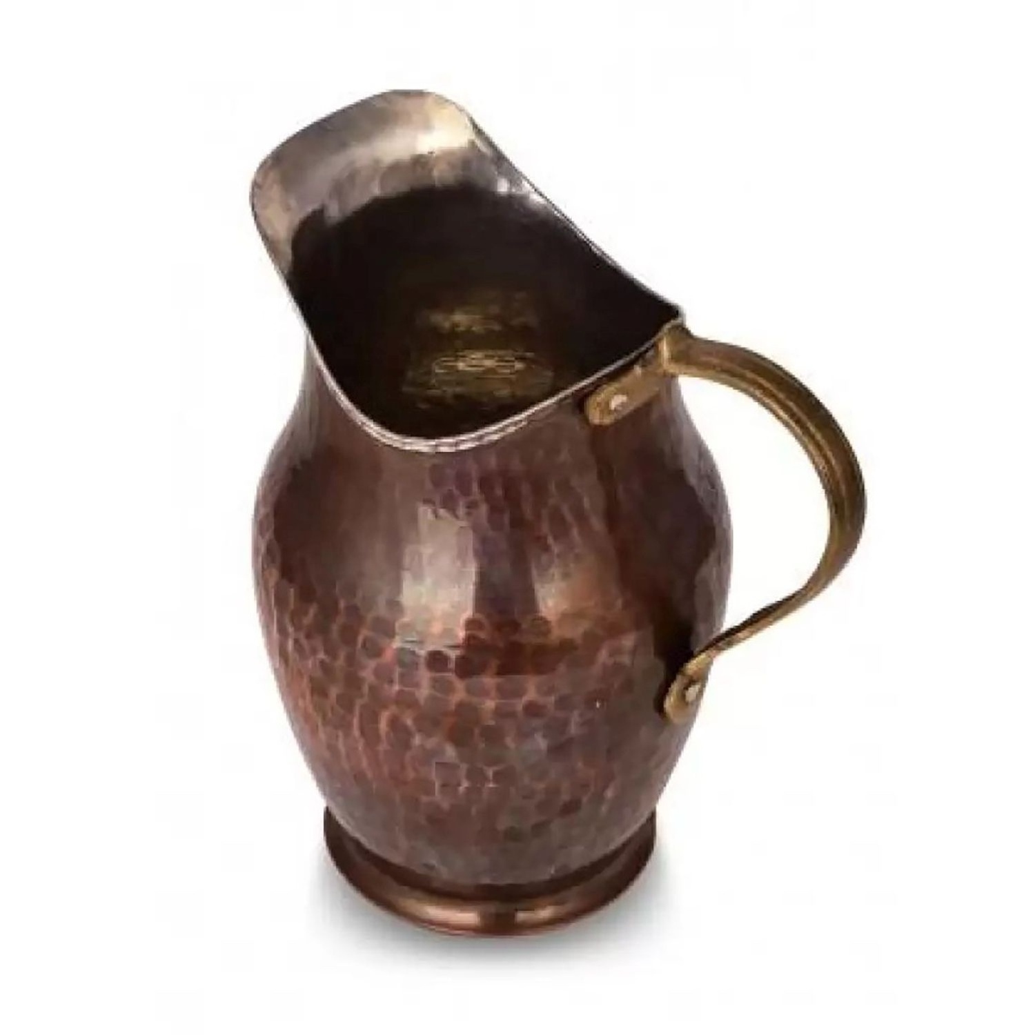 Ottoman Style Hand Hammered Patterned Copper Antalya Turna Carafe  For Beverage Service, Surahi OXIDE Color