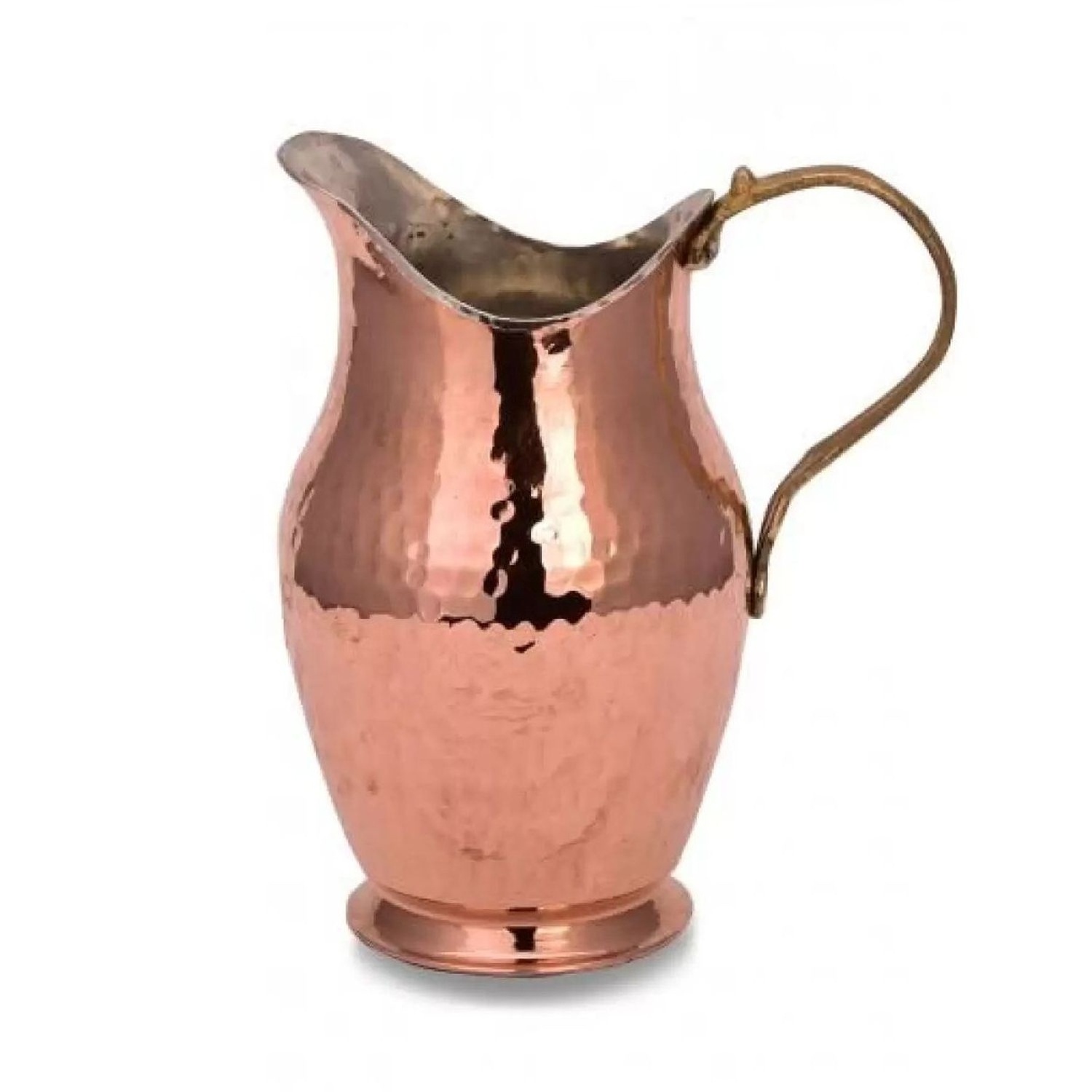 Ottoman Style Hand Hammered Patterned Copper Antalya Turna Carafe  For Beverage Service, Surahi OXIDE Color