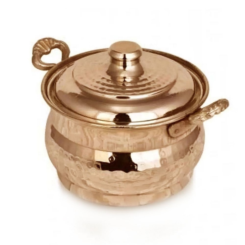 Handmade Hand Hammered Copper Maras Casserole Pot, Stewpan, Stewpot, Soup Pot With Cover, 18-23 cm With Lid