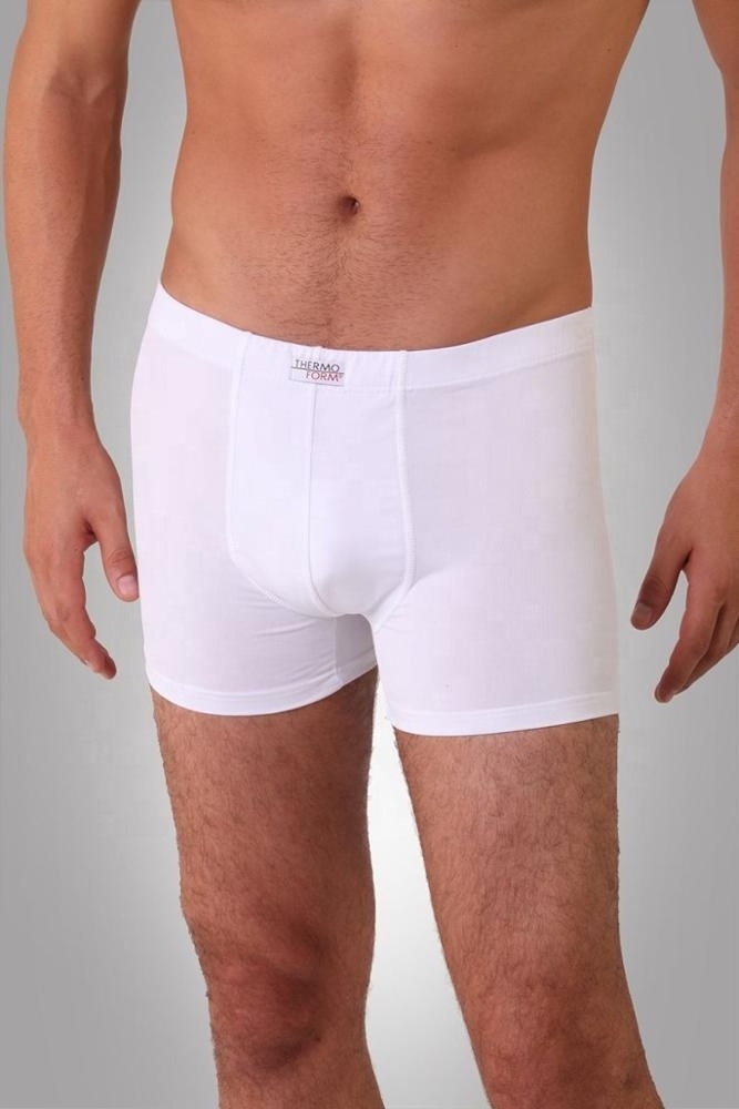 Natural and Highly Breathable Men Boxer Completely Made of Bamboo Natural Fibre White