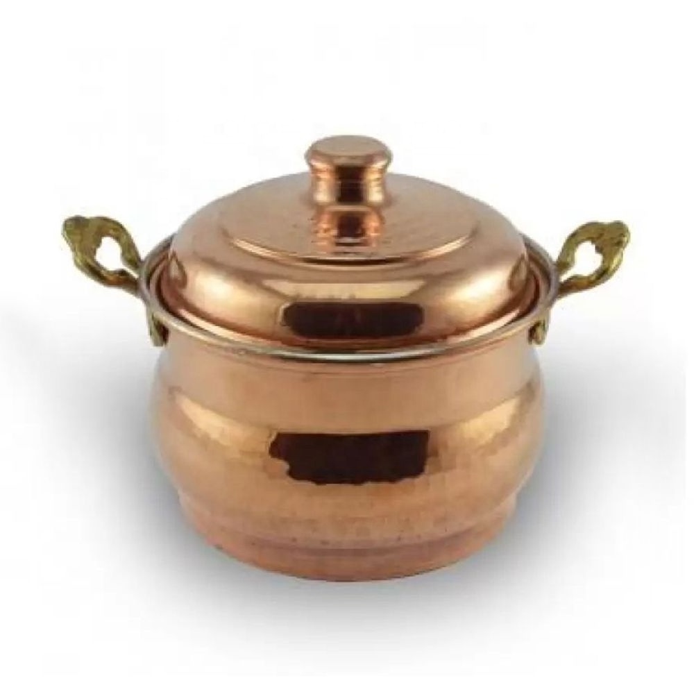 Handmade Hand Hammered Copper Maras Casserole Pot, Stewpan, Stewpot, Soup Pot With Cover, 18-23 cm With Lid