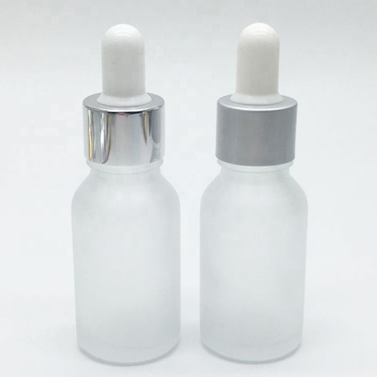 OEM Custom Boston Round Glass Dropper Bottles 15ml 30ml Clear Essential Oil Bottles  For Hair Oil Body Oil