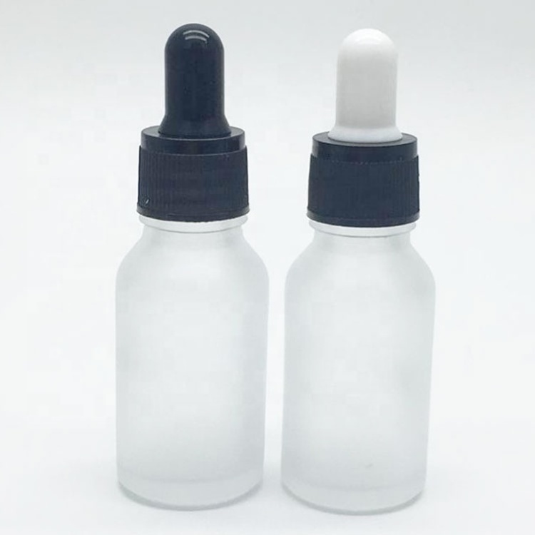 OEM Custom Boston Round Glass Dropper Bottles 15ml 30ml Clear Essential Oil Bottles  For Hair Oil Body Oil