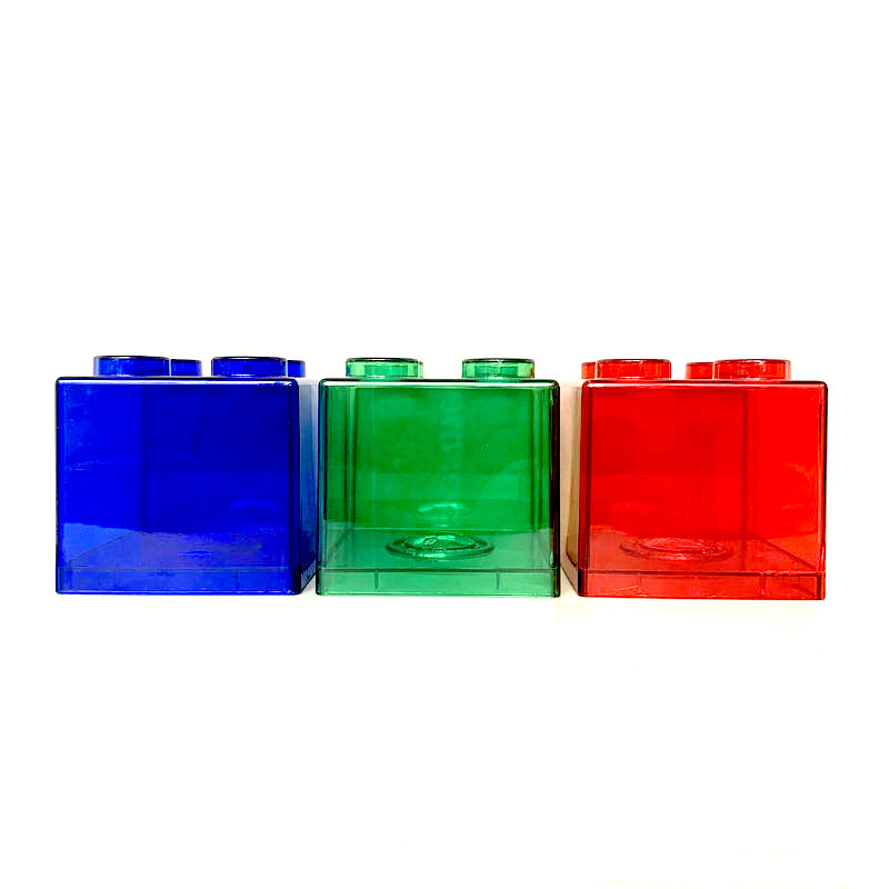 Wholesale Colorful kids diy money safe box transparent money box building block coin counting piggy bank for kids