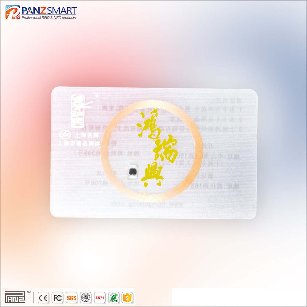 Custom blank credit card visa standard clear NFC card transparent RFID Apply to print business card