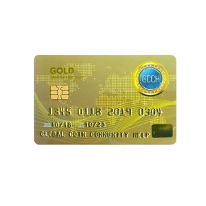 Custom serial number credit card gold stamp PVC card of embossed business cards with memory chip