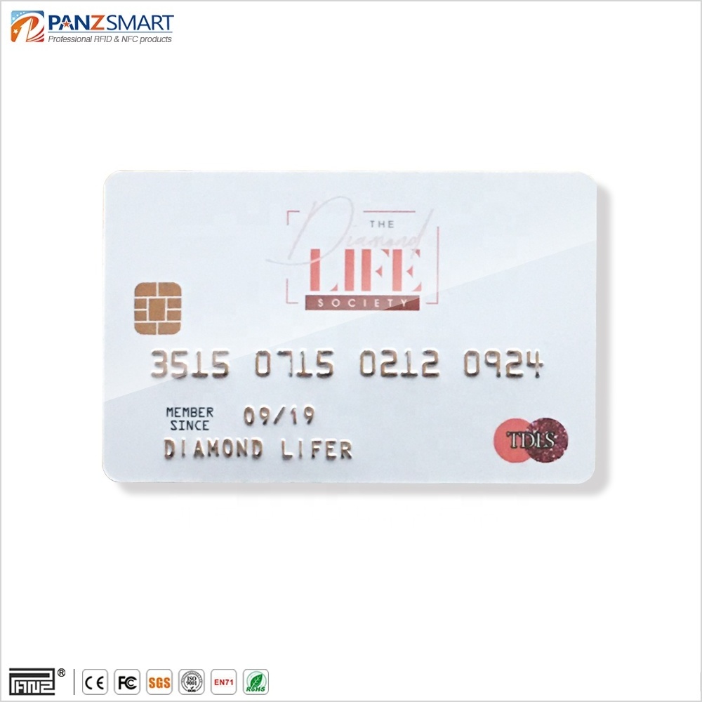 Customize Gold hot stamping embossing number PVC business card same as credit card