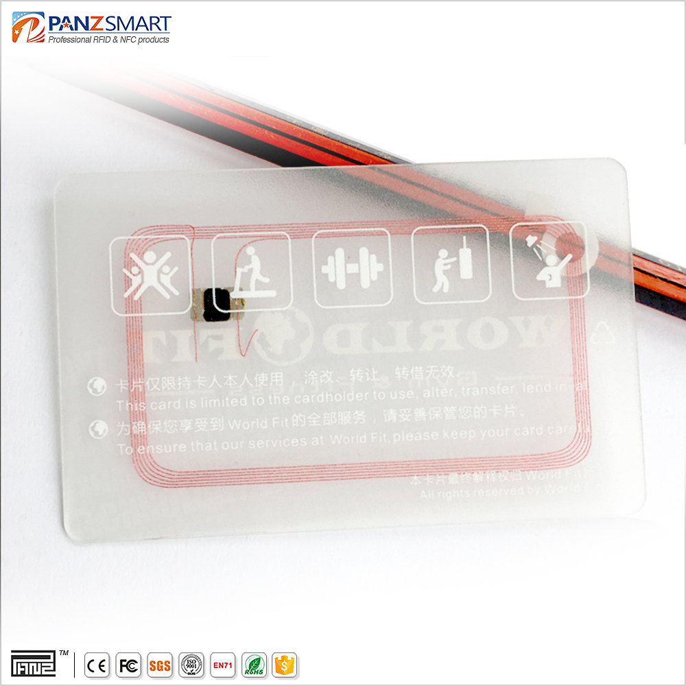 Custom blank credit card visa standard clear NFC card transparent RFID Apply to print business card