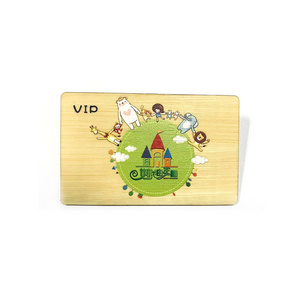 Customized 125Khz Programmable wood RFID NFC card T5577 chip bamboo wood NFC smart business card wood cards with NFC tag213 chip