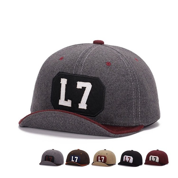 WoZhen Flip Up Brim Trucker Cap Embroidery Logo Custom Baseball Hat Snapback Short Brim