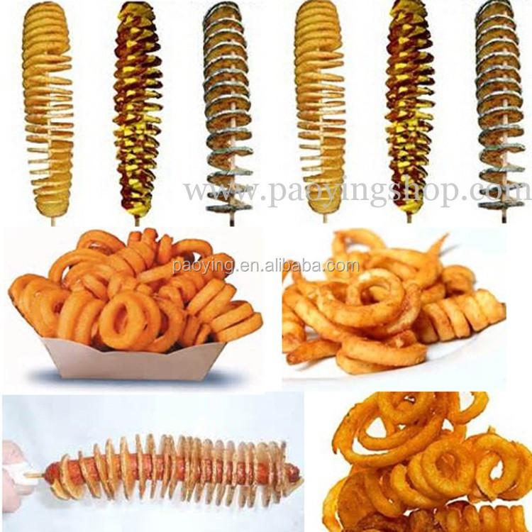 Commercial Use Stainless Steel Manual Curly Fries Twister Hot Dog Tornado Potato Slicer