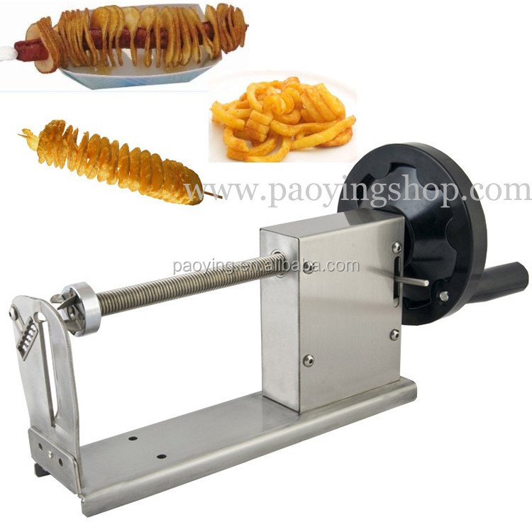 Commercial Use Stainless Steel Manual Curly Fries Twister Hot Dog Tornado Potato Slicer