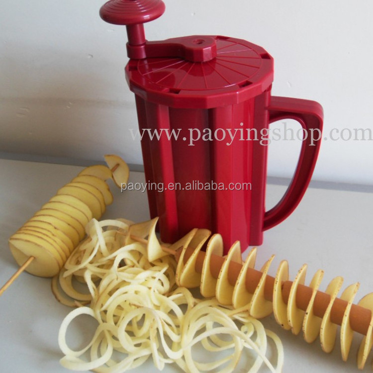 Customized Color Commercial Use Manual Curly Fries Twister Hotdog Spiral Tornado Potato Cutter