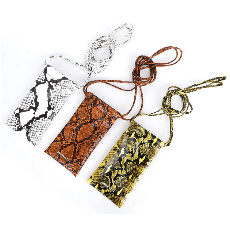 ZB334 TAX FREE Myanmar Made wholesale Trendy Python Mini Shoulder Bag Snake Skin Purse Women Drawstring Mobile Phone Bags