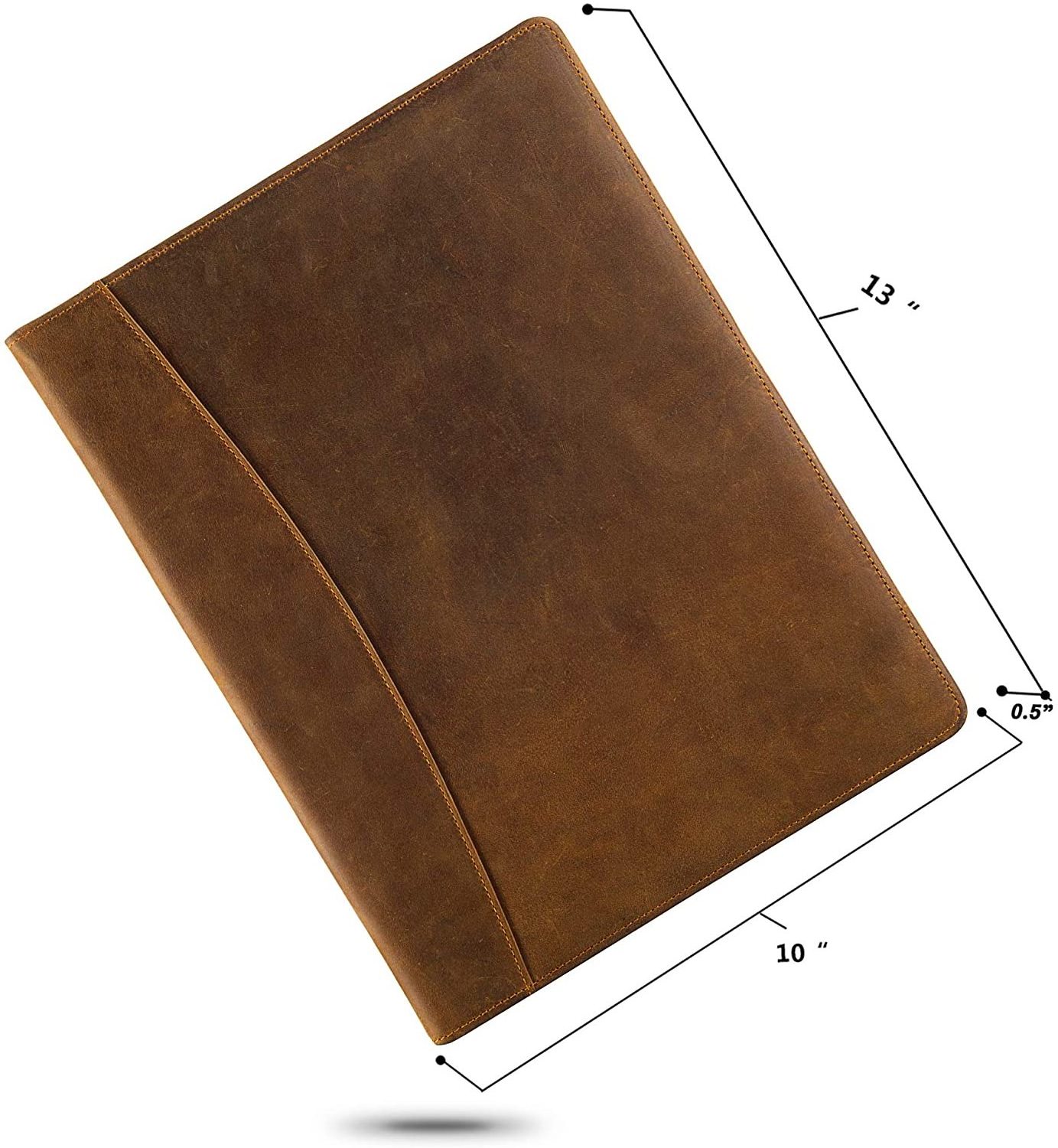 Leather Portfolio A4 Document Folder Pad Padfolio Professional Writing Letter Notepad Clipboard Sleeve Organizer  for Women Men