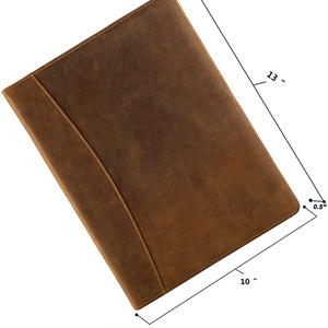 Leather Portfolio A4 Document Folder Pad Padfolio Professional Writing Letter Notepad Clipboard Sleeve Organizer  for Women Men