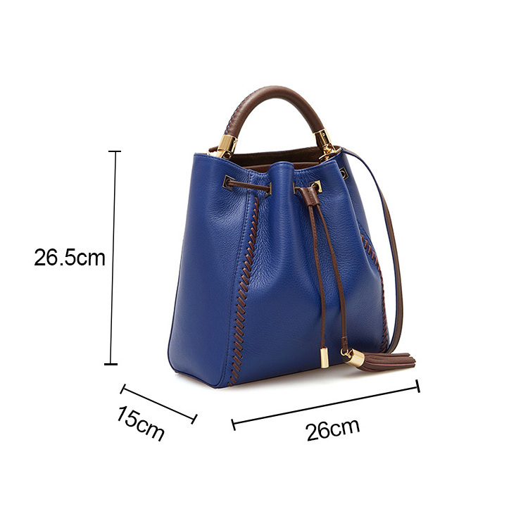 #PA0798 Genuine cowhide leather purses and handbags bags women handbags ladies bucket drawstring high end women's shoulder bags