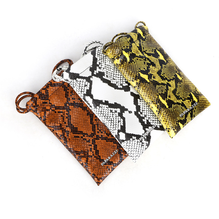 ZB334 TAX FREE Myanmar Made wholesale Trendy Python Mini Shoulder Bag Snake Skin Purse Women Drawstring Mobile Phone Bags