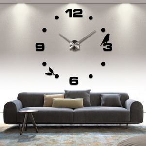 Living Room Decor Quartz Wall Stickers Acrylic Clock Home Decor Wall Clock with Bird Sound Cuckoo Clock