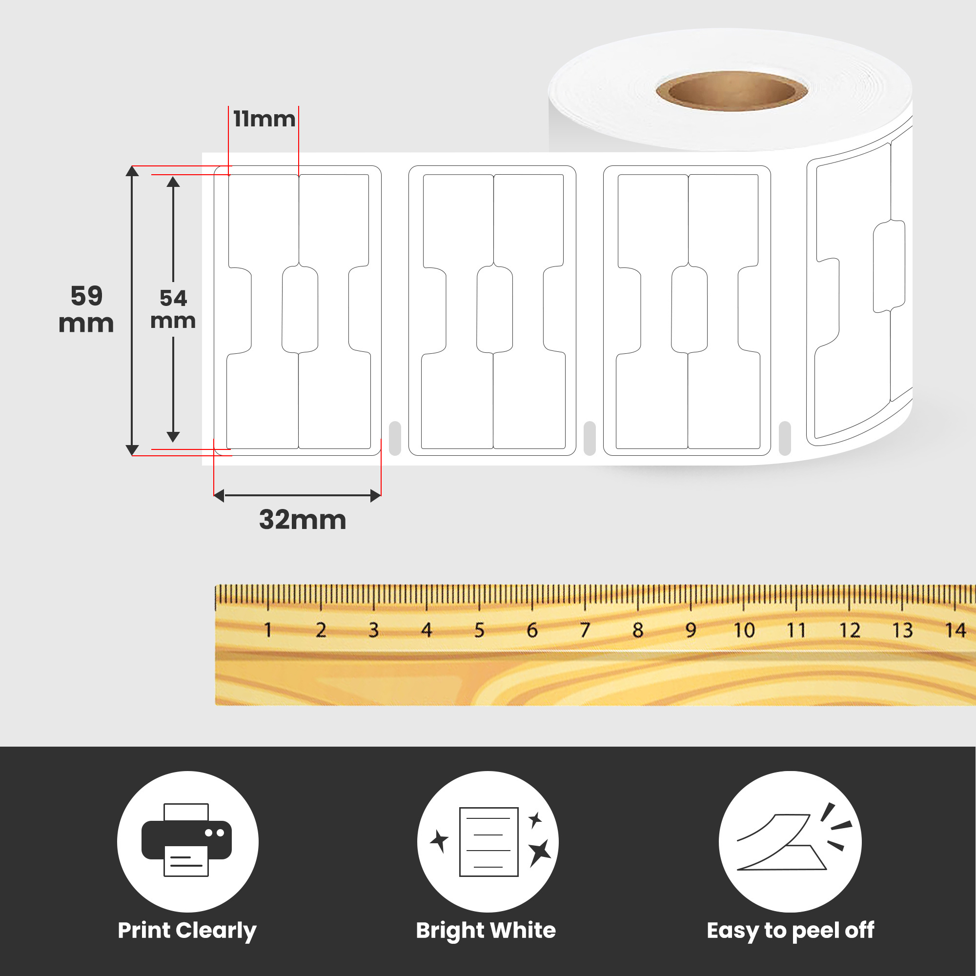 Compatible Dymo 30299 Jewelry Labels - Barbell Style Price Tag Labels 3/8