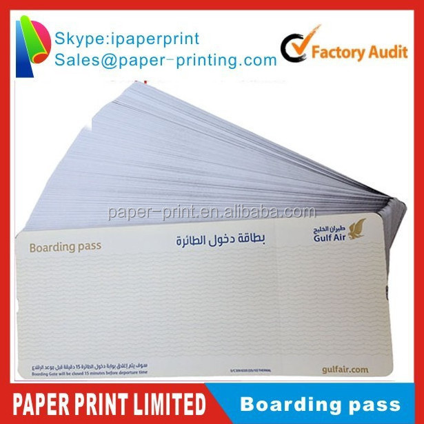 thermal paper Boarding pass airline ticket paper