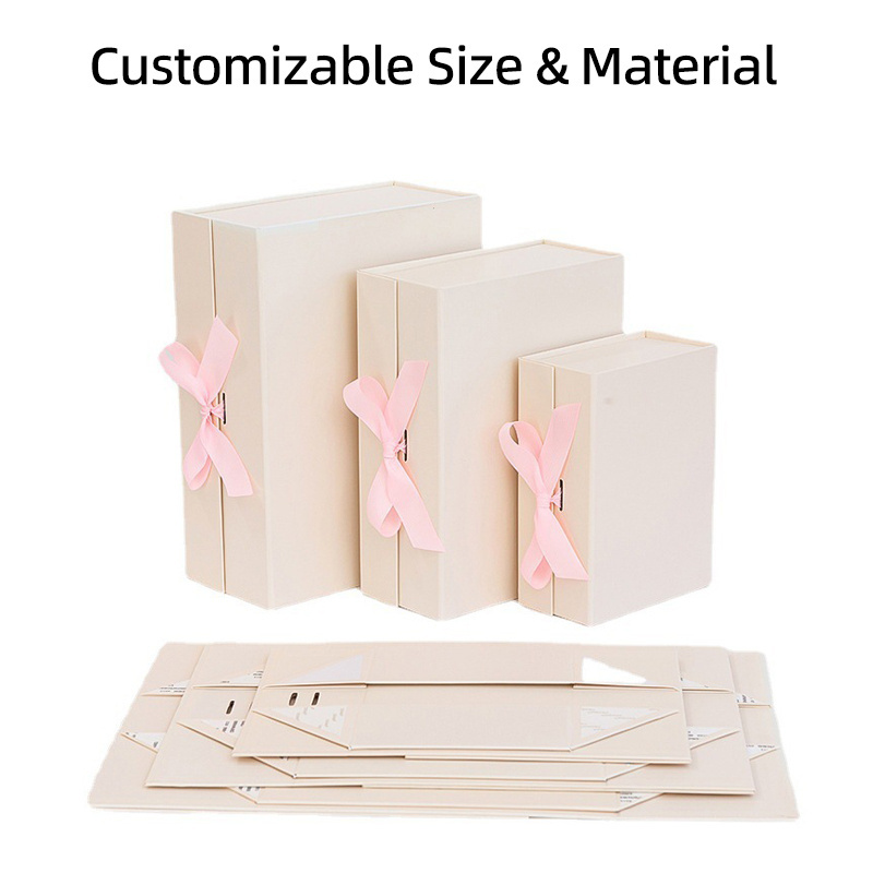 Custom Foldable Cardboard Rigid Magnetic Lid Cosmetic Handmade Kraft Packaging Box Luxury Folding Gift Boxes Paper Box For Gift