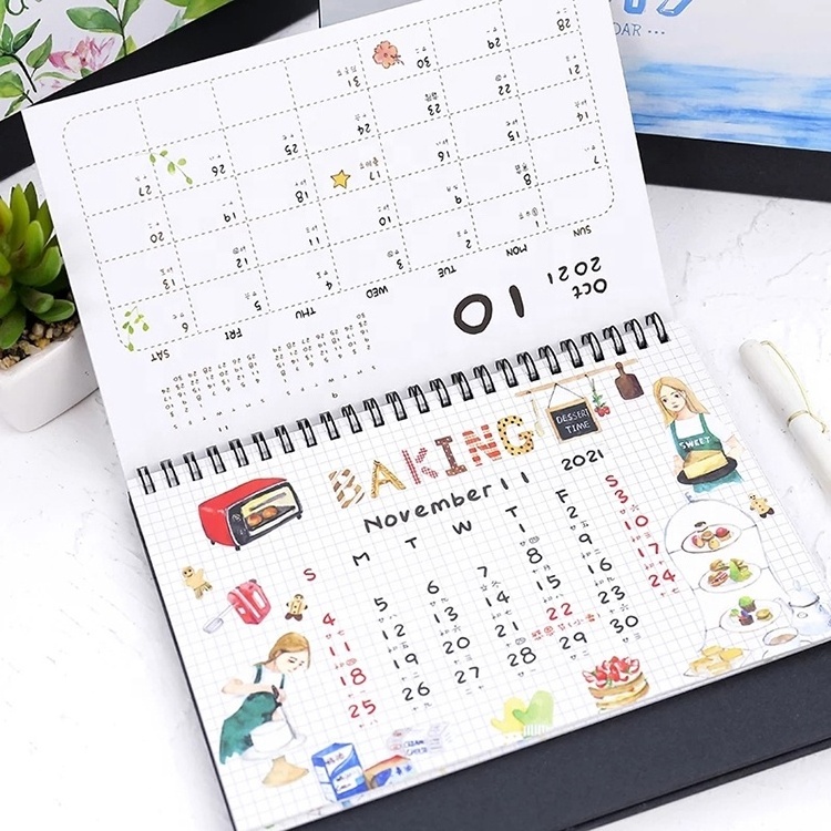 2024 Customized Chinese Wall Calendar Planner Monthly Sublimation Desktop Table Calendar