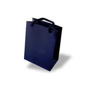 dark blue thick mini gift paper bag with flat handles