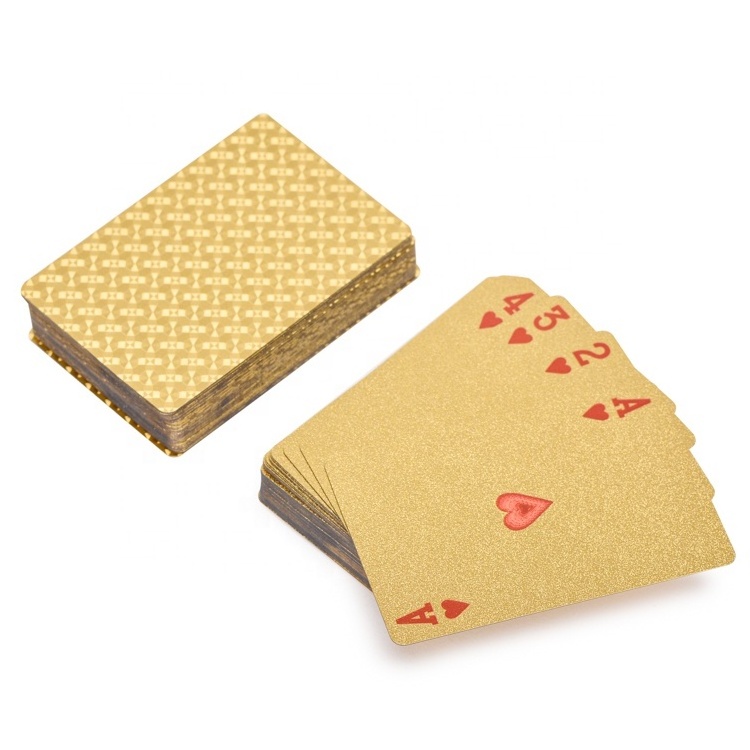 Custom Logo Wholesale Magic Waterproof Print Plastic Card Game Black Yellow Gold Foil Table Poker Playing Card