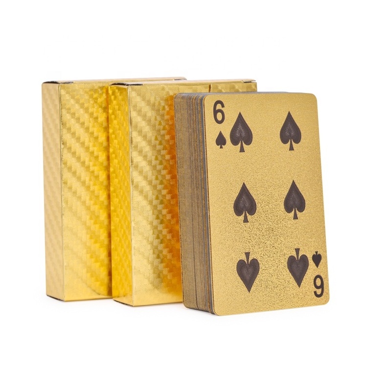 Custom Logo Wholesale Magic Waterproof Print Plastic Card Game Black Yellow Gold Foil Table Poker Playing Card