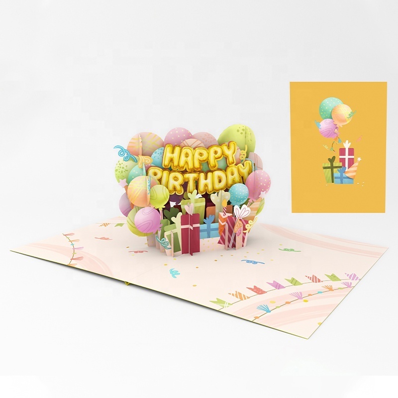 Handmade Beautiful Pop Up Card Birthday Greeting Paper Card Craft Paper card Handicraft