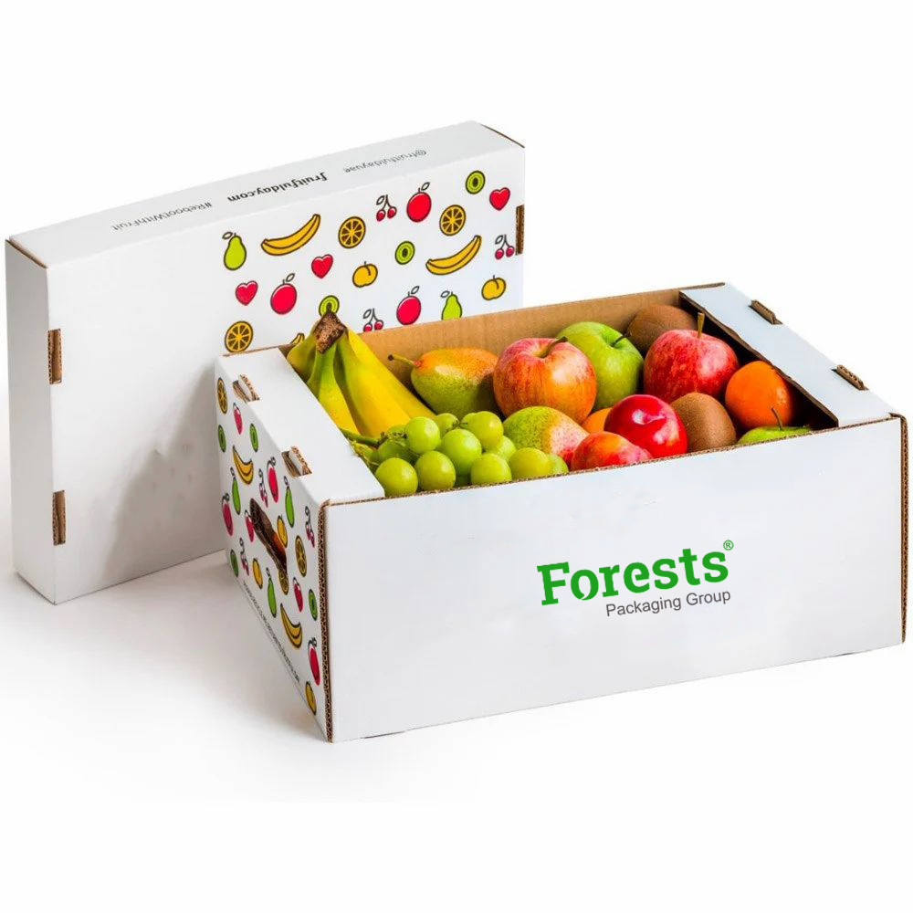 Manufacturer OEM Durable Fruit Carton Waterproof Waxed Coating Full Color Printing Wax Fresh Vegetable Produce Boxes