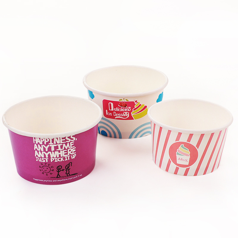 Frozen yogurt cup with logo printed  Factory frozen yogurt cup/paper/lids/spoon