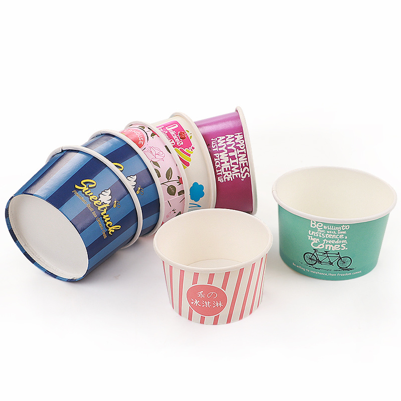 Frozen yogurt cup with logo printed  Factory frozen yogurt cup/paper/lids/spoon