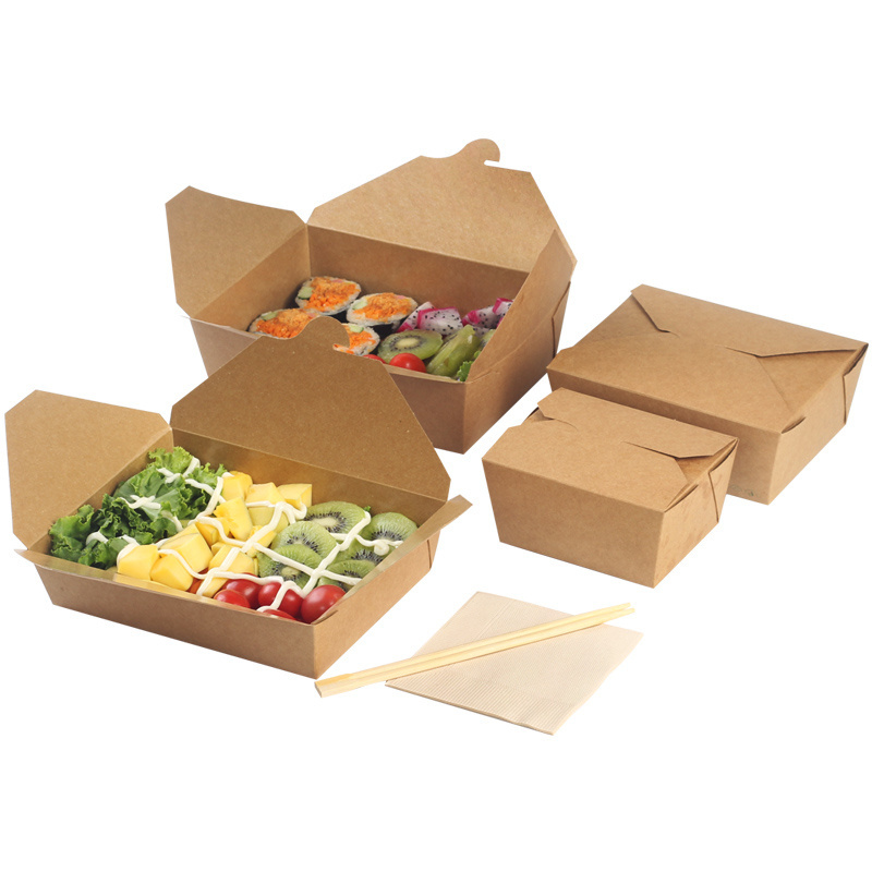 Disposable Paper Take Away Food Kraft Paper Box